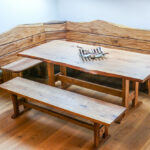 Essgruppe Tisch und Bank aus Massivholz Ausstellungsstück | Handgefertigt in unserer Schreinerei