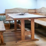 Essgruppe Tisch und Bank aus Massivholz | Handgefertigt in unserer Schreinerei